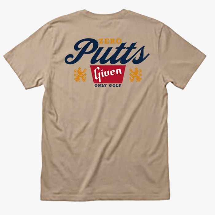 Zero Putts Given T-shirt - Tan